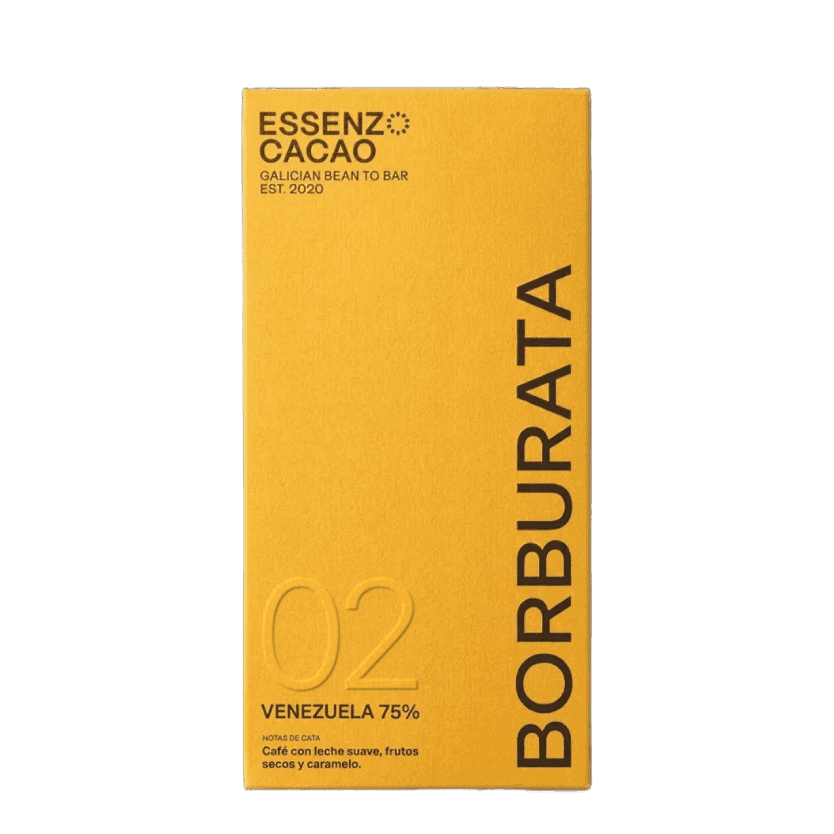 Tableta chocolate negro 75% Venezuela bean to bar Borburata Essenzo Cacao